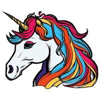 Magical Cute unicorn, Vector illustration of a unicorn head.