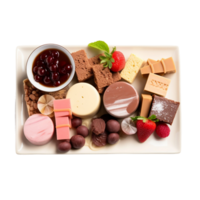 AI generated Mixed Dessert Charcuterie Board on Transparent Background. png