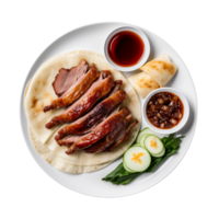 AI generated Peking Duck With Pancakes Placed on on Transparent Background. png