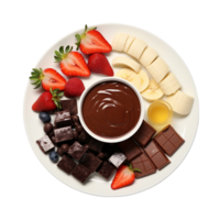 AI generated Chocolate Fondue Spread on Transparent Background. png
