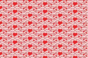 Flourishes Swirling hearts seamless pattern, abstract hearts Swirls pattern, valentines day Elegant seamless background, curly hearts repeating background, Red love romantic texture wrapping paper vector