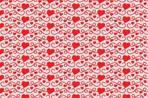 florece arremolinándose corazones sin costura patrón, resumen corazones remolinos patrón, san valentin día elegante sin costura fondo, Rizado corazones repitiendo fondo, rojo amor romántico textura envase papel vector