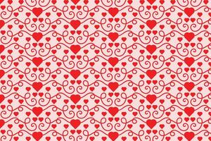 Flourishes Swirling hearts seamless pattern, abstract hearts Swirls pattern, valentines day Elegant seamless background, curly hearts repeating background, Red love romantic texture wrapping paper vector