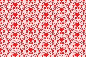 florece arremolinándose corazones sin costura patrón, resumen corazones remolinos patrón, san valentin día elegante sin costura fondo, Rizado corazones repitiendo fondo, rojo amor romántico textura envase papel vector