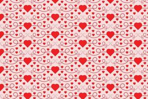 florece arremolinándose corazones sin costura patrón, resumen corazones remolinos patrón, san valentin día elegante sin costura fondo, Rizado corazones repitiendo fondo, rojo amor romántico textura envase papel vector