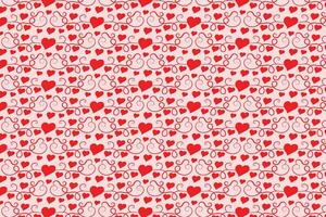 Flourishes Swirling hearts seamless pattern, abstract hearts Swirls pattern, valentines day Elegant seamless background, curly hearts repeating background, Red love romantic texture wrapping paper vector