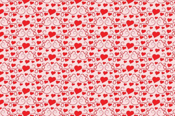 Flourishes Swirling hearts seamless pattern, abstract hearts Swirls pattern, valentines day Elegant seamless background, curly hearts repeating background, Red love romantic texture wrapping paper