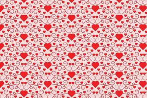Flourishes Swirling hearts seamless pattern, abstract hearts Swirls pattern, valentines day Elegant seamless background, curly hearts repeating background, Red love romantic texture wrapping paper vector