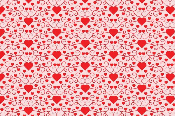 Flourishes Swirling hearts seamless pattern, abstract hearts Swirls pattern, valentines day Elegant seamless background, curly hearts repeating background, Red love romantic texture wrapping paper