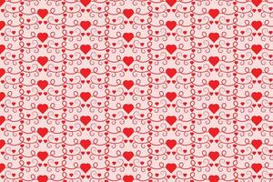 florece arremolinándose corazones sin costura patrón, resumen corazones remolinos patrón, san valentin día elegante sin costura fondo, Rizado corazones repitiendo fondo, rojo amor romántico textura envase papel vector