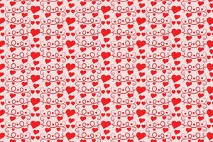 florece arremolinándose corazones sin costura patrón, resumen corazones remolinos patrón, san valentin día elegante sin costura fondo, Rizado corazones repitiendo fondo, rojo amor romántico textura envase papel vector