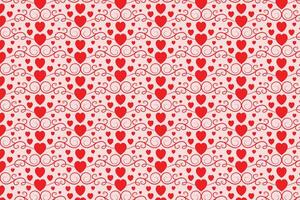 Flourishes Swirling hearts seamless pattern, abstract hearts Swirls pattern, valentines day Elegant seamless background, curly hearts repeating background, Red love romantic texture wrapping paper vector