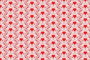 florece arremolinándose corazones sin costura patrón, resumen corazones remolinos patrón, san valentin día elegante sin costura fondo, Rizado corazones repitiendo fondo, rojo amor romántico textura envase papel vector