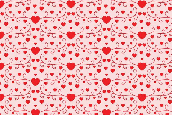 Flourishes Swirling hearts seamless pattern, abstract hearts Swirls pattern, valentines day Elegant seamless background, curly hearts repeating background, Red love romantic texture wrapping paper
