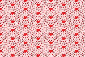 florece arremolinándose corazones sin costura patrón, resumen corazones remolinos patrón, san valentin día elegante sin costura fondo, Rizado corazones repitiendo fondo, rojo amor romántico textura envase papel vector