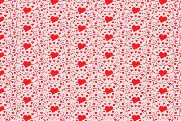Flourishes Swirling hearts seamless pattern, abstract hearts Swirls pattern, valentines day Elegant seamless background, curly hearts repeating background, Red love romantic texture wrapping paper