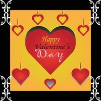 Romantic Valentine's Day Greeting Template vector