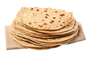 AI generated Chapati with Transparent Background. png