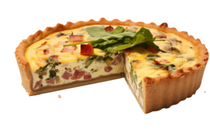 ai gerado quiche com uma transparente fundo. png