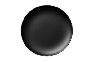 AI generated Black Plate on Transparent Background. png