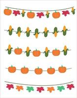 Thanksgiving vector illustration. Thanksgiving holiday icon set banner