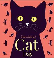 internacional gato día póster vector ilustración