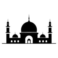 Vector illustration of a Muslim Mosque Silhouette. Highly Detailed Mosques Silhouette.