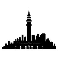 Vector illustration of a Muslim Mosque Silhouette. Highly Detailed Mosques Silhouette.