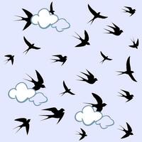 birds circling in the clouds vector