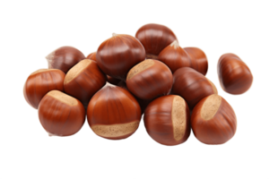 ai generato castagne su trasparente sfondo. ai png