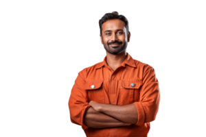 AI generated An Indian Mechanic Wearing a Uniform on Transparent Background. AI png