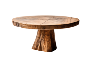 AI generated Wooden Table with Transparent Background. png