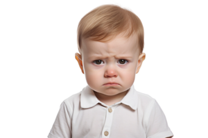 AI generated Sad baby with Transparent Background. png