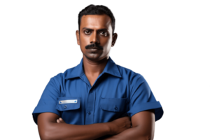 AI generated An Indian Mechanic Wearing a Uniform on Transparent Background. AI png