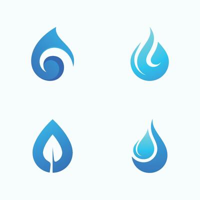 Water drop logo vector icon
