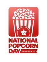 National Popcorn Day Vector Illustration on January 19th, Vector illustration design.