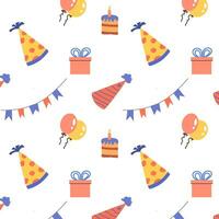 birthday anniversary with balloon seamless background vector