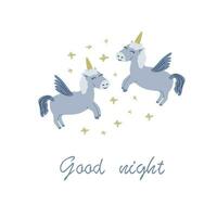 cute unicorn baby poster design vector