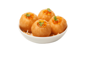 ai generado pani puri en plato transparente antecedentes. ai png