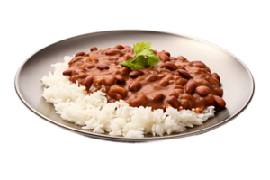 ai generado rajma chawal en plato en transparente antecedentes. ai png