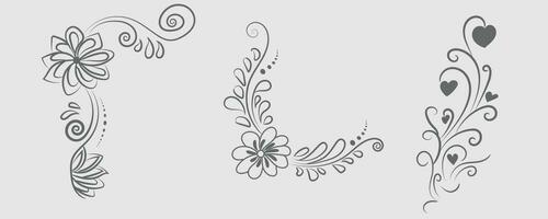 Free Vector graphical line art design of flower illustration for coloring page design