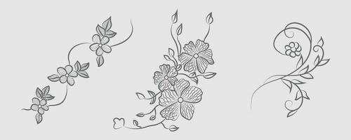 gratis vector gráfico línea Arte diseño de flor ilustración para colorante página diseño