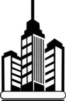 Illustration depicting a modern skyscraper building, showcasing its architectural design and vertical presence in a metropolitan landscape vector