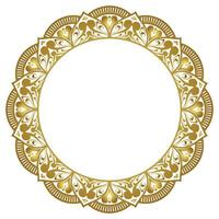 lujo dorado circulo marco transparente con Clásico mandala oro circular modelo clipart vector