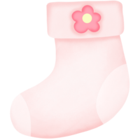 pink sock with flower on it png