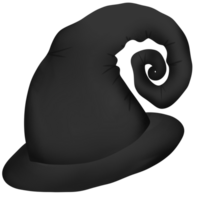 un negro bruja sombrero en un transparente antecedentes png