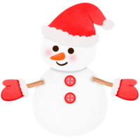 bonhomme de neige avec rouge chapeau et gants sur transparent Contexte png