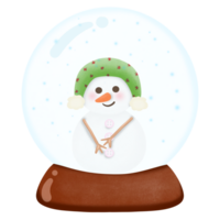 snowman in a snow globe on transparent background png