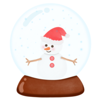 snowman in a snow globe on transparent background png