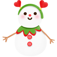 monigote de nieve con corazón en su cabeza png